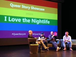 Q&A with drag artist Cheddar Gorgeous, writer Dave Haslam, film producer Chris Amos and host Adam Lowe. 